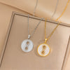 Wholesale Titanium Steel Geometric Microinlaid Zircon Pendant Necklace Electroplated For Women