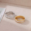 Wholesale Titanium Steel Geometric Microinlaid Zircon Ring With Electroplating For Women Light Luxury And Small And Fresh Style