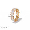 Wholesale Titanium Steel Geometric Microinlaid Zircon Ring With Electroplating For Women Light Luxury And Small And Fresh Style