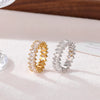 Wholesale Titanium Steel Geometric Microinlaid Zircon Ring With Electroplating For Women Light Luxury And Small And Fresh Style