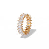 Wholesale Titanium Steel Geometric Microinlaid Zircon Ring With Electroplating For Women Light Luxury And Small And Fresh Style