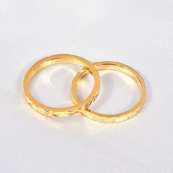 Wholesale Titanium Steel Geometric Multicut Flower Stacked Ring For Women Electroplated No Fading