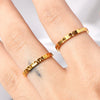 Wholesale Titanium Steel Geometric Multicut Flower Stacked Ring For Women Electroplated No Fading
