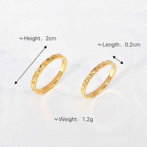 Wholesale Titanium Steel Geometric Multicut Flower Stacked Ring For Women Electroplated No Fading