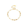Wholesale Titanium Steel Geometric Necklace And Bracelet Set Electroplated With 18K Gold Inlaid With Zircon For Women
