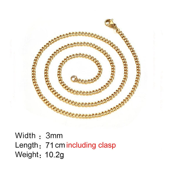 Wholesale Titanium Steel Geometric Necklace Pendant Chain Accessories With Electroplating And Grinding Treatment