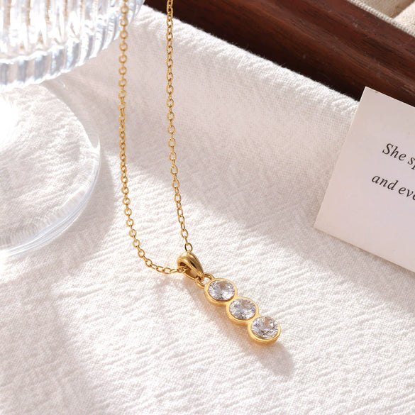 Wholesale Titanium Steel Geometric O Word Chain Necklace For Women Ins Cool Simple Style Electroplated