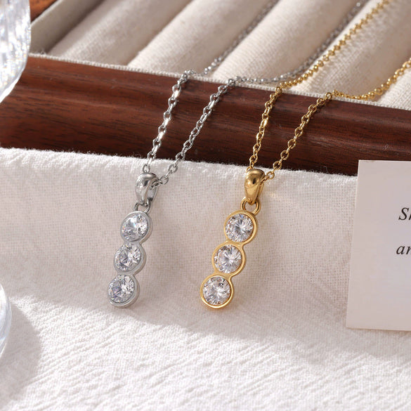 Wholesale Titanium Steel Geometric O Word Chain Necklace For Women Ins Cool Simple Style Electroplated