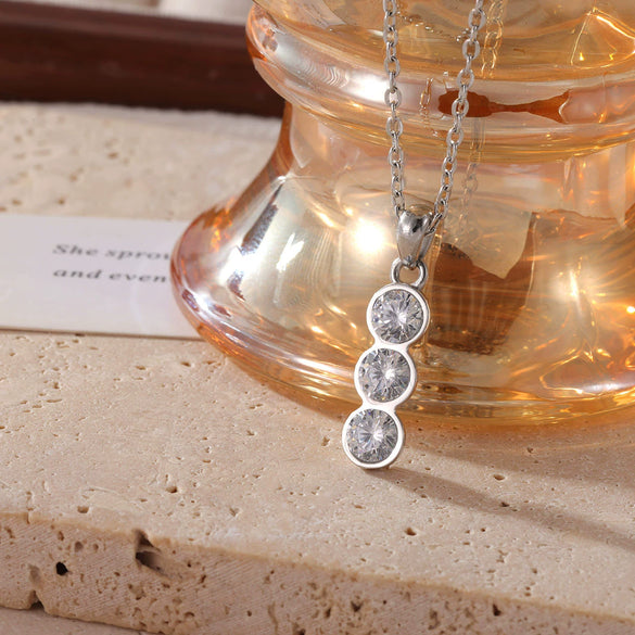 Wholesale Titanium Steel Geometric O Word Chain Necklace For Women Ins Cool Simple Style Electroplated