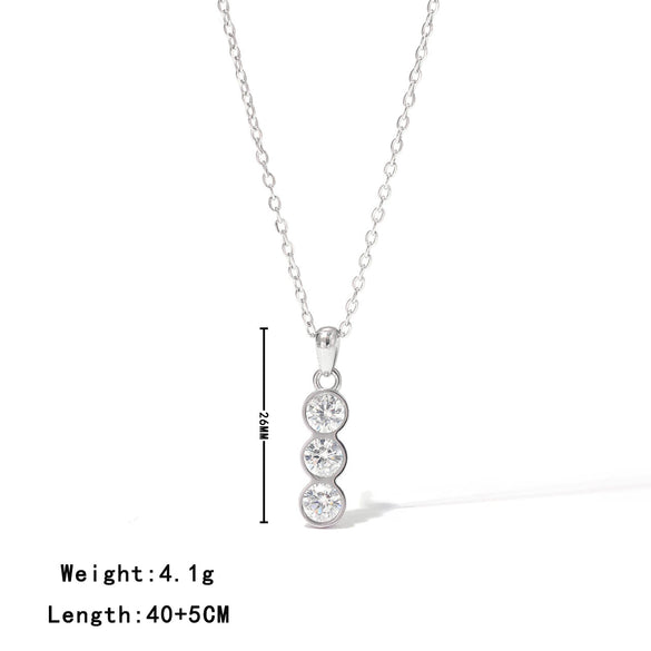 Wholesale Titanium Steel Geometric O Word Chain Necklace For Women Ins Cool Simple Style Electroplated