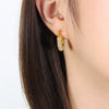 Wholesale 316L Stainless Steel Geometric Oil Drop Earrings For Women Electroplated Jewelry