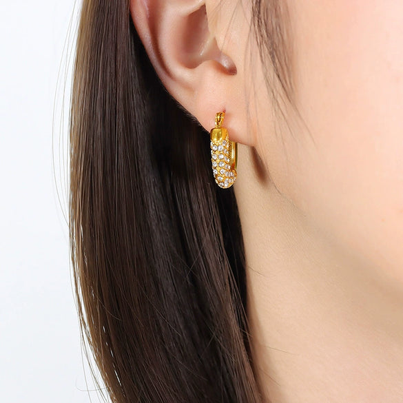 Wholesale 316L Stainless Steel Geometric Oil Drop Earrings For Women Electroplated Jewelry