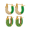 Wholesale 316L Stainless Steel Geometric Oil Drop Earrings For Women Electroplated Jewelry