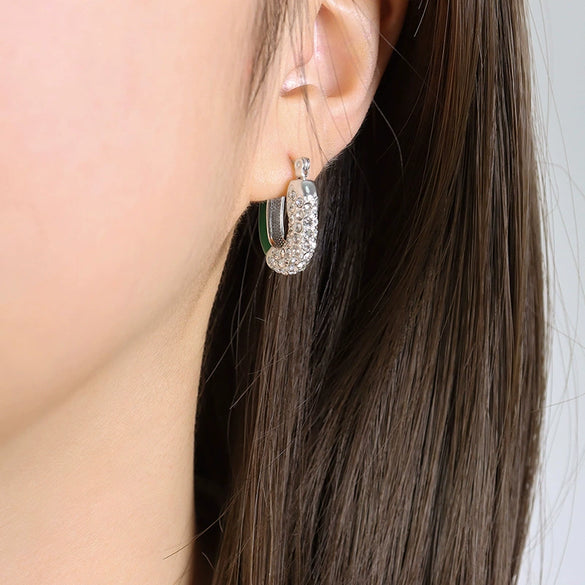 Wholesale 316L Stainless Steel Geometric Oil Drop Earrings For Women Electroplated Jewelry