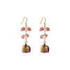 Wholesale Titanium Steel Geometric Oil Painting Wind Tassel And Mori Flower Earrings For Women With Electroplating Treatment