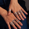 Wholesale Titanium Steel Geometric Open Face Ring With Electroplating Letters Numbers And Text Pattern For Women