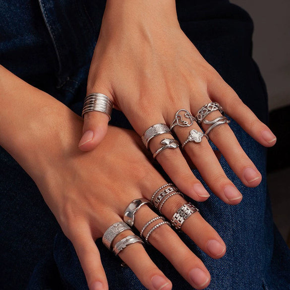 Wholesale Titanium Steel Geometric Open Face Ring With Electroplating Letters Numbers And Text Pattern For Women