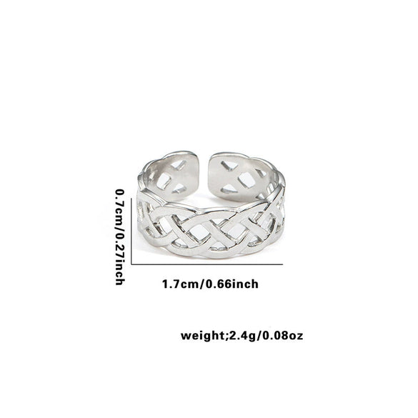 Wholesale Titanium Steel Geometric Open Face Ring With Electroplating Letters Numbers And Text Pattern For Women