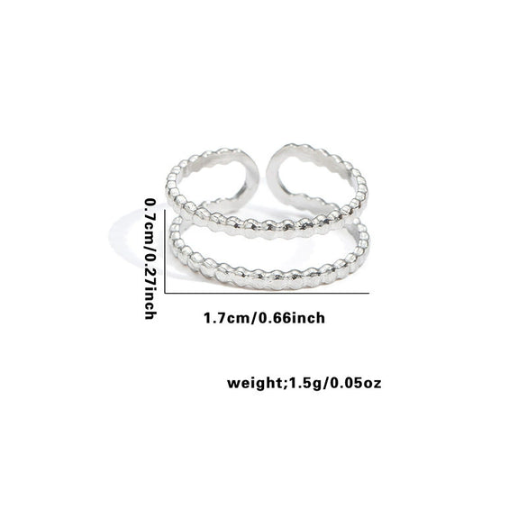 Wholesale Titanium Steel Geometric Open Face Ring With Electroplating Letters Numbers And Text Pattern For Women
