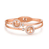 Wholesale Titanium Steel Geometric Open Green Zircon Electroplated Bracelet For Women