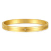 Wholesale Titanium Steel Geometric Open Green Zircon Electroplated Bracelet For Women