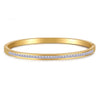 Wholesale Titanium Steel Geometric Open Green Zircon Electroplated Bracelet For Women