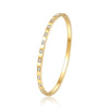 Wholesale Titanium Steel Geometric Open Green Zircon Electroplated Bracelet For Women