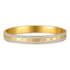 Wholesale Titanium Steel Geometric Open Green Zircon Electroplated Bracelet For Women