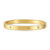 Wholesale Titanium Steel Geometric Open Green Zircon Electroplated Bracelet For Women