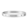 Wholesale Titanium Steel Geometric Open Green Zircon Electroplated Bracelet For Women