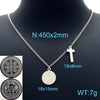 Wholesale Titanium Steel Geometric Oval Commemorative Coin Cross Goldplated Women's Clavicle Chain Jewelry