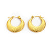 Wholesale Titanium Steel Geometric Oval Earrings With Electroplating And High Sense Geometric Line Texture For Women