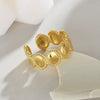 Wholesale Titanium Steel Geometric Oval Opening Ring For Women With 14K Gold Stitching And Electroplating