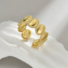 Wholesale Titanium Steel Geometric Oval Opening Ring For Women With 14K Gold Stitching And Electroplating