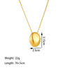 Wholesale Titanium Steel Geometric Oval Pendant Necklace With O Word Chain For Women