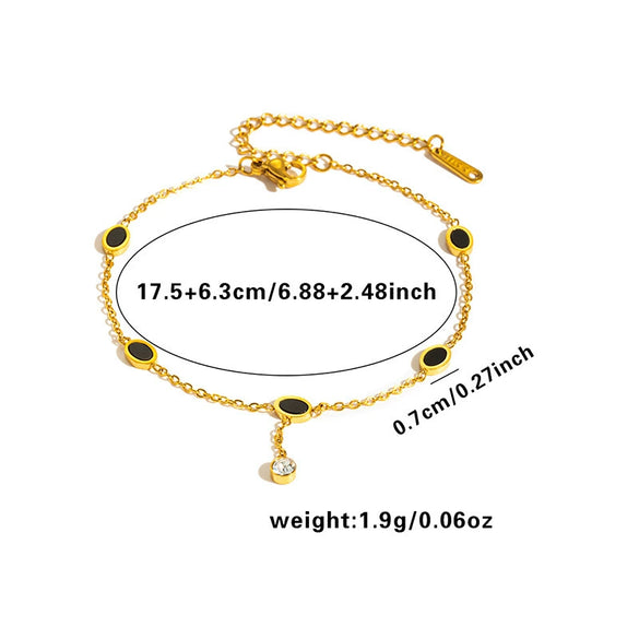 Wholesale Titanium Steel Geometric Oval Tassel Water Drop Heart Shape Light Luxury Style Bracelet For Women