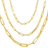 Wholesale Titanium Steel Geometric Paper Clip Chain With Vacuum Plated 18K Real Gold