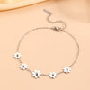 Wholesale Titanium Steel Geometric Pattern Ball Chrysanthemum Pendant Bracelet For Women Light Luxury Retro Style Electroplated Nonfading