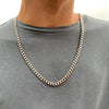 Wholesale Titanium Steel Geometric Pattern Cuban Chain And Pearl Chain Necklace For Men And Women