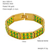 Wholesale 316L Stainless Steel Geometric Pattern Electroplated Unisex Double Row Natural Stone Bead Bracelet