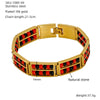 Wholesale 316L Stainless Steel Geometric Pattern Electroplated Unisex Double Row Natural Stone Bead Bracelet