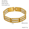 Wholesale 316L Stainless Steel Geometric Pattern Electroplated Unisex Double Row Natural Stone Bead Bracelet