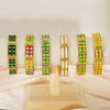 Wholesale 316L Stainless Steel Geometric Pattern Electroplated Unisex Double Row Natural Stone Bead Bracelet