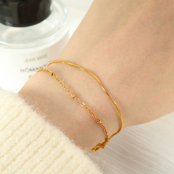 Wholesale 316L Stainless Steel Geometric Pattern Electroplated Women's Bracelet