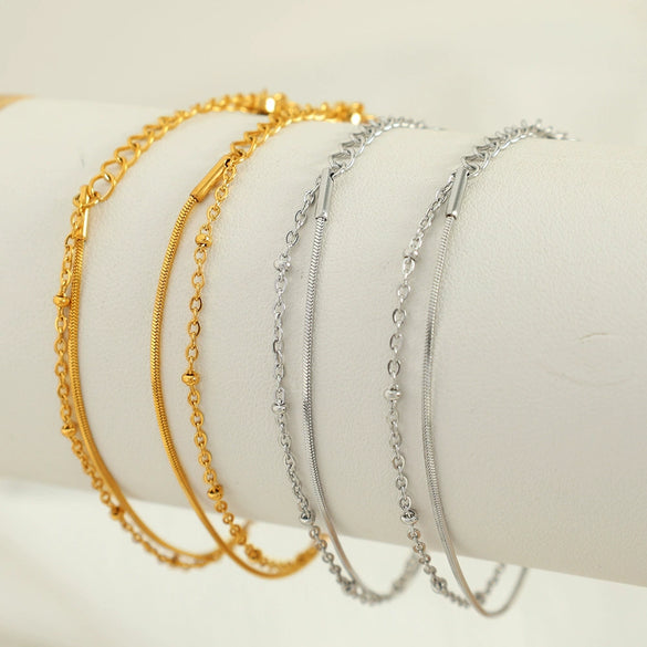 Wholesale 316L Stainless Steel Geometric Pattern Electroplated Women's Bracelet