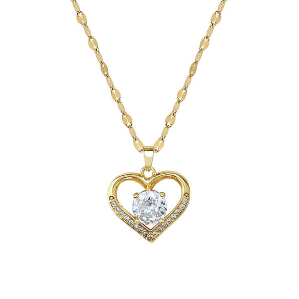 Wholesale Titanium Steel Geometric Pattern Microinlaid Diamond Clavicle Necklace For Women Cartoon Style