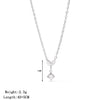 Wholesale Titanium Steel Geometric Pendant Necklace Electroplated O Word Chain For Women