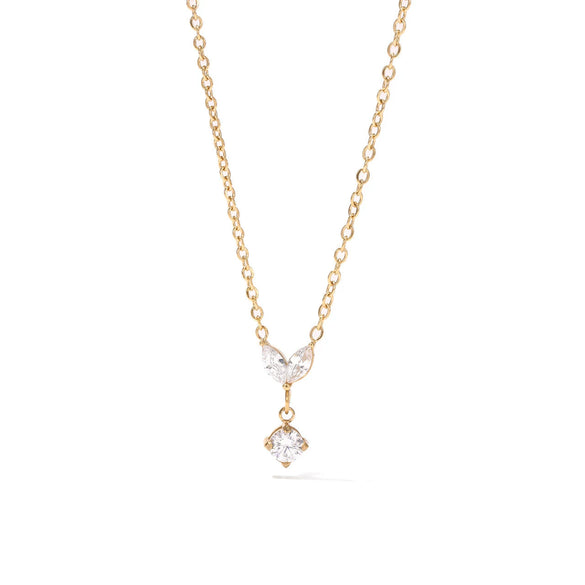 Wholesale Titanium Steel Geometric Pendant Necklace Electroplated O Word Chain For Women