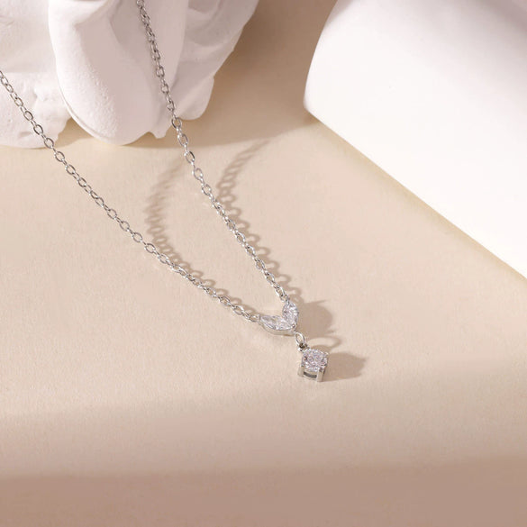 Wholesale Titanium Steel Geometric Pendant Necklace Electroplated O Word Chain For Women