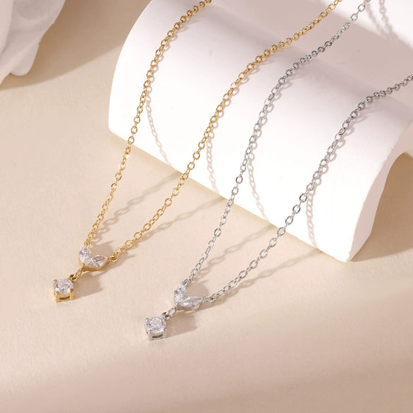 Wholesale Titanium Steel Geometric Pendant Necklace Electroplated O Word Chain For Women